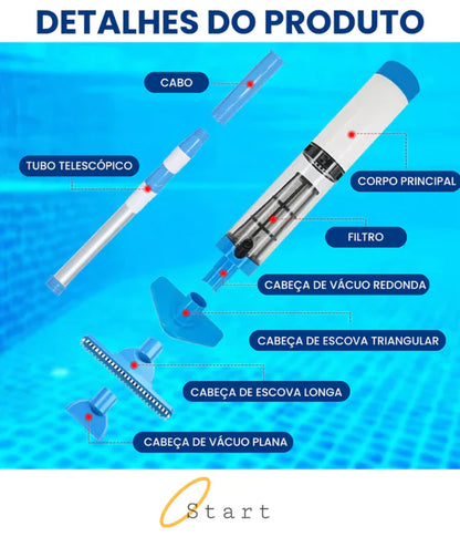 iPoolMax – Aspirador de Piscina Recarregável 3 em 1